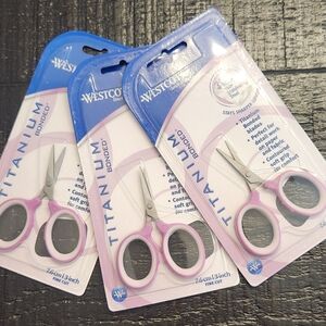 Westcott titanium scissors 3" fine cut, for Sewing 3 pack.